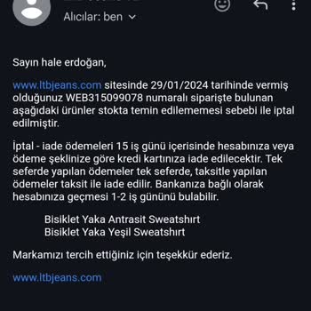 LTB Tedarik Sorunu Ve Ürün İptali