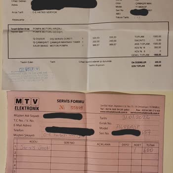 LG 2 Ay İçerisinde Tekrarlayan Aynı Arızaya Alınan Servis Bedeli