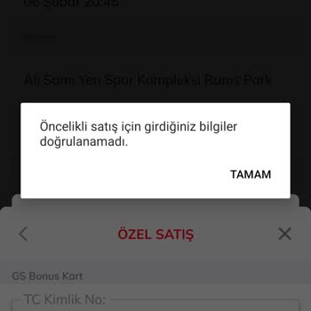 GS Bonus Kartımla Passolig 'Ten Bilet Alamıyorum