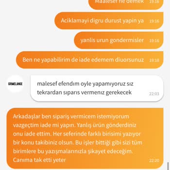 Grimelange Markası Şikayetim Hk