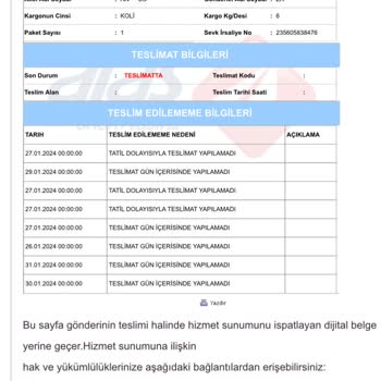 Aras Kargo Pişmanlıktır, Hizmet Vermek Yerine Dalga Geçmektedir.