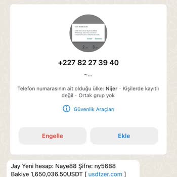 Usdtzer.com Sitesi Adına Gelen Mesaj