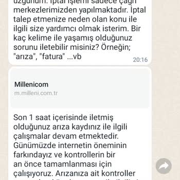 Millenicom Abonelik İptali Yapılamıyor
