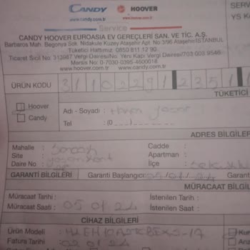 Hoover Kurutma Makinesi Yanık Kokusu Sorunu