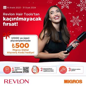 Revlon Düzleştirici 500 TL Migros Hediye Çeki Qumpara Kampanyası