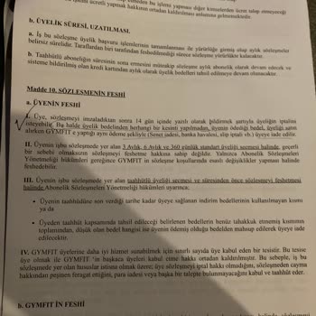 GYM Fit Subayevleri Ücret İadesi Yapmaması Yanlış Bilgi Vermesi