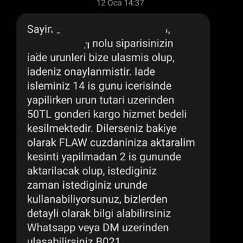 Flawwear Para İadesi