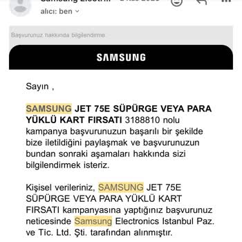 Samsung Televizyon Hediyesi Olan Süpürgeyi Göndermiyor!