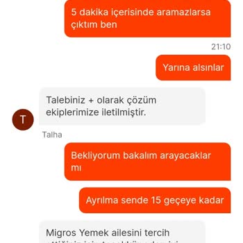Migros Yemek İade Ve Canlı Desteğin Yetersizliği Mağduriyeti
