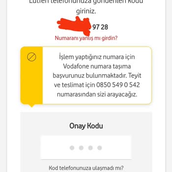 Vodafone Numara Taşımada Sorun Yaşıyorum
