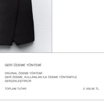 Zara Online İade Kargo Paketim Ulaştığı Halde Para İademi Sağlamıyor