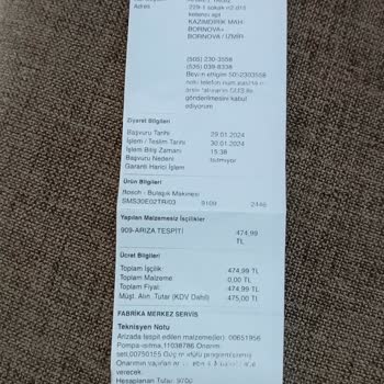 Bosch Servis Mağduriyeti Bulaşık Makinesi