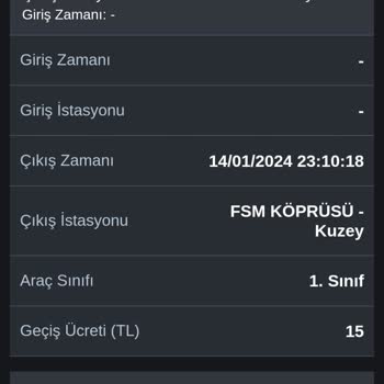 HGS Hatalı Geçiş Ücreti Kesimi