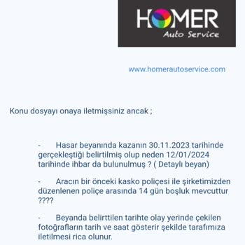 Gulf Sigorta Homer Servisi Zamanda Yolculuk İsteği