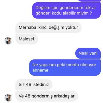Butik Sahra (Moda_esarp) Değişim Var Diyor Yanlış Ürün Gönderiyor Ve Değişim Yapmıyorlar.