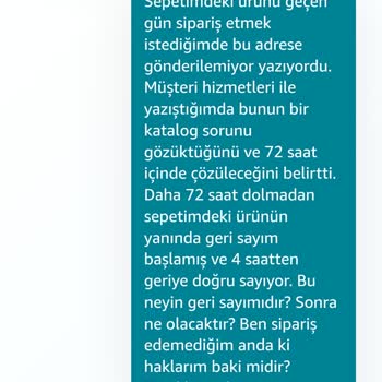 Amazon- Bu Adrese Teslim Edilmiyor