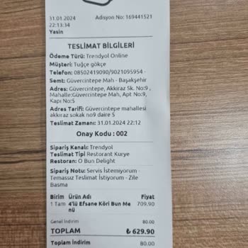 Trendyol GO Adıma Sipariş Göndermiş