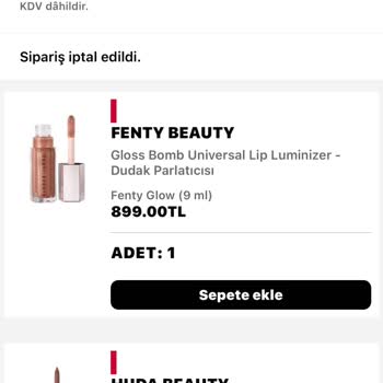 Sephora Siparişimi İptal Etti