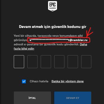 Gmail Mailimden Epic Games Hesabı Kaldırma