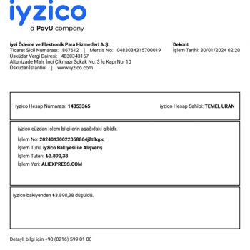 iyzico Sanal Card Alışveriş Ödeme Problemi