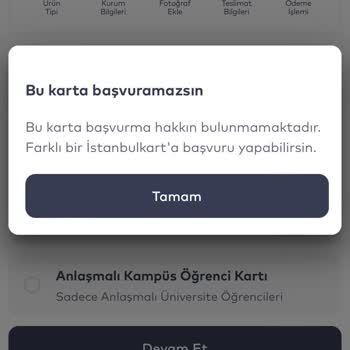 BELBİM (İstanbulkart) İstanbul Öğrenci Kart Başvurusu Yapamıyorum