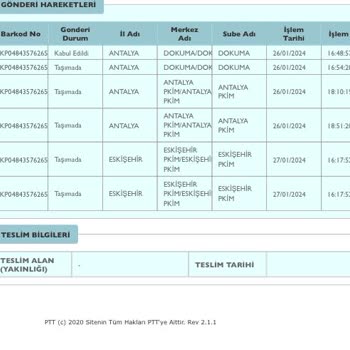 PTT Kargo En Kötü Firma
