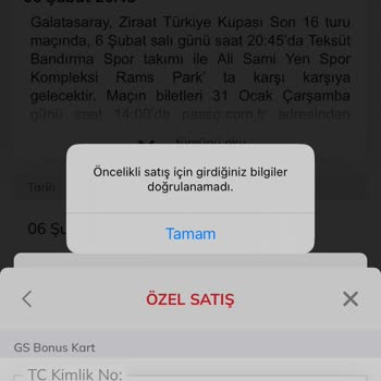 Passolig GS Bonus Kart Şikayet