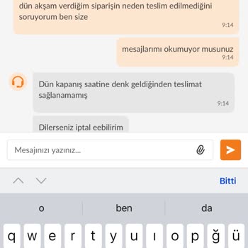 Trendyol Hızlı Market Trendyol Saka Su Siparişimi Teslim Etmedi