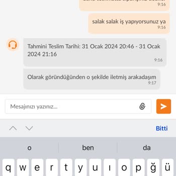 Trendyol Hızlı Market Trendyol Saka Su Siparişimi Teslim Etmedi