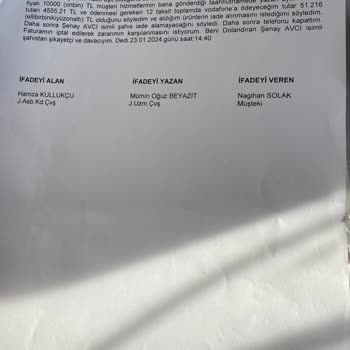 Vodafone Almadığım Ürünler Almışım Gibi Görünüyor