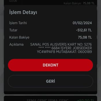 Jobseeker Job Şeker İzinsiz Paramı Çekti