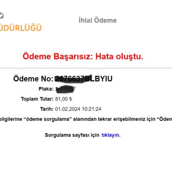 Karayolları Genel Müdürlüğü Ödeme Sistemi Çalışmıyor