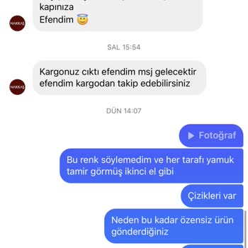 Nakkaş Takı Kullanılmış Ürün Gönderdi