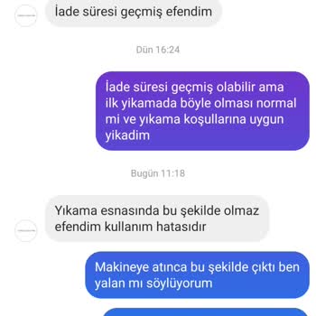 Terzi Dükkanı (terzidukkani.com) Terzi Dükkanından Aldığım Ürün İlk Yıkamada Mahvoldu