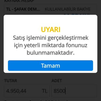 Denizbank Fonlarını Satamıyorum Yeterli Miktarda Fonunuz Yok Diyor