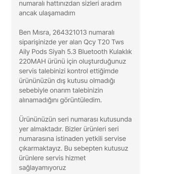 Hepsiburada Kulaklık Şikayeti Firma İlgisizliği