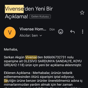 Vivense 2. Taksiti Biten Ürün Ortada Yok