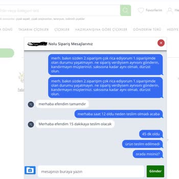 Taze Çiçek Teslimatı Gecikmesi Ve Müşteri Hizmetleri Sorunu