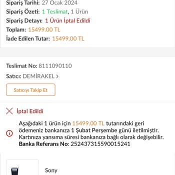 Trendyol Sipariş İptali, İlgisizlik!