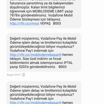 Vodafone Bilgisine Şikayet Bilgim Dahili Dışındadır
