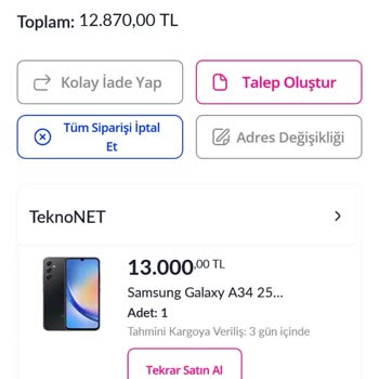 Pazarama.com İade Sorunu