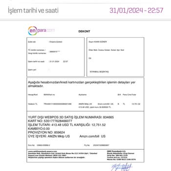 Amzn Mktp Us Amazon.com/bill Us 413 USD Bilgim Olmadan Para Çekimi