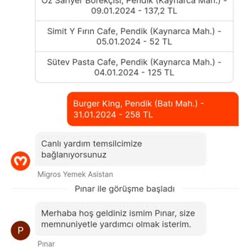 Migros Yemek Siparişimin Ulaşmadığı Halde Teslim Edildi Denmesi.