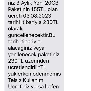 Türk Telekom Paket Fiyat Değişikliği Bilgilendirilmemesi