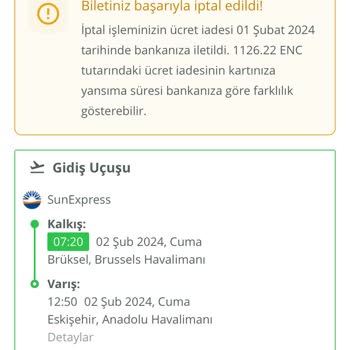 SunExpress Hava Yolları Bilet Soy İsim Değişikliği Yapılmadı