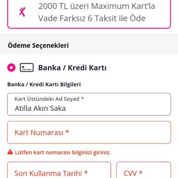 Pazarama Maximum Kredi Kartıyla Peşin Fiyatına 6 Taksit Yalanı