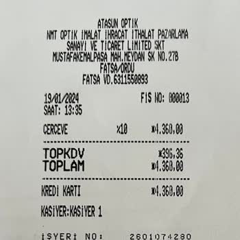 Atasun Optik Kartıma İade Yapmıyor