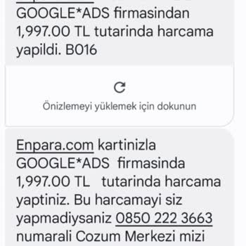 Google*ADS Tarafından Kredi Kartı Hesabımdan İzinsiz Para Çekildi