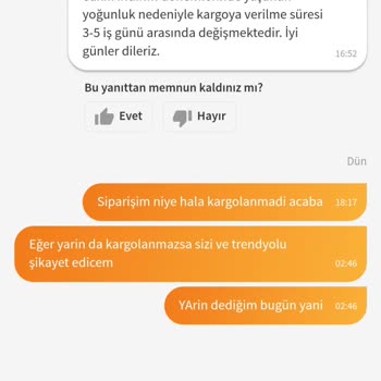 Trendyol English Home Pişmanlığı Kargomu Göndermiyor Lar