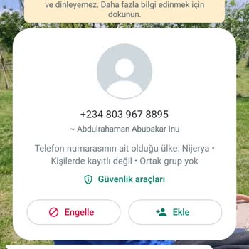 Usdtzer.com WhatsApp'ta Bilinmeyen Bir Numaradan Gelen Mesajlar